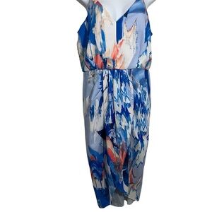Chelsea28 Abstract Watercolor flowy Midi Dress Size 8 lightweight resort wear